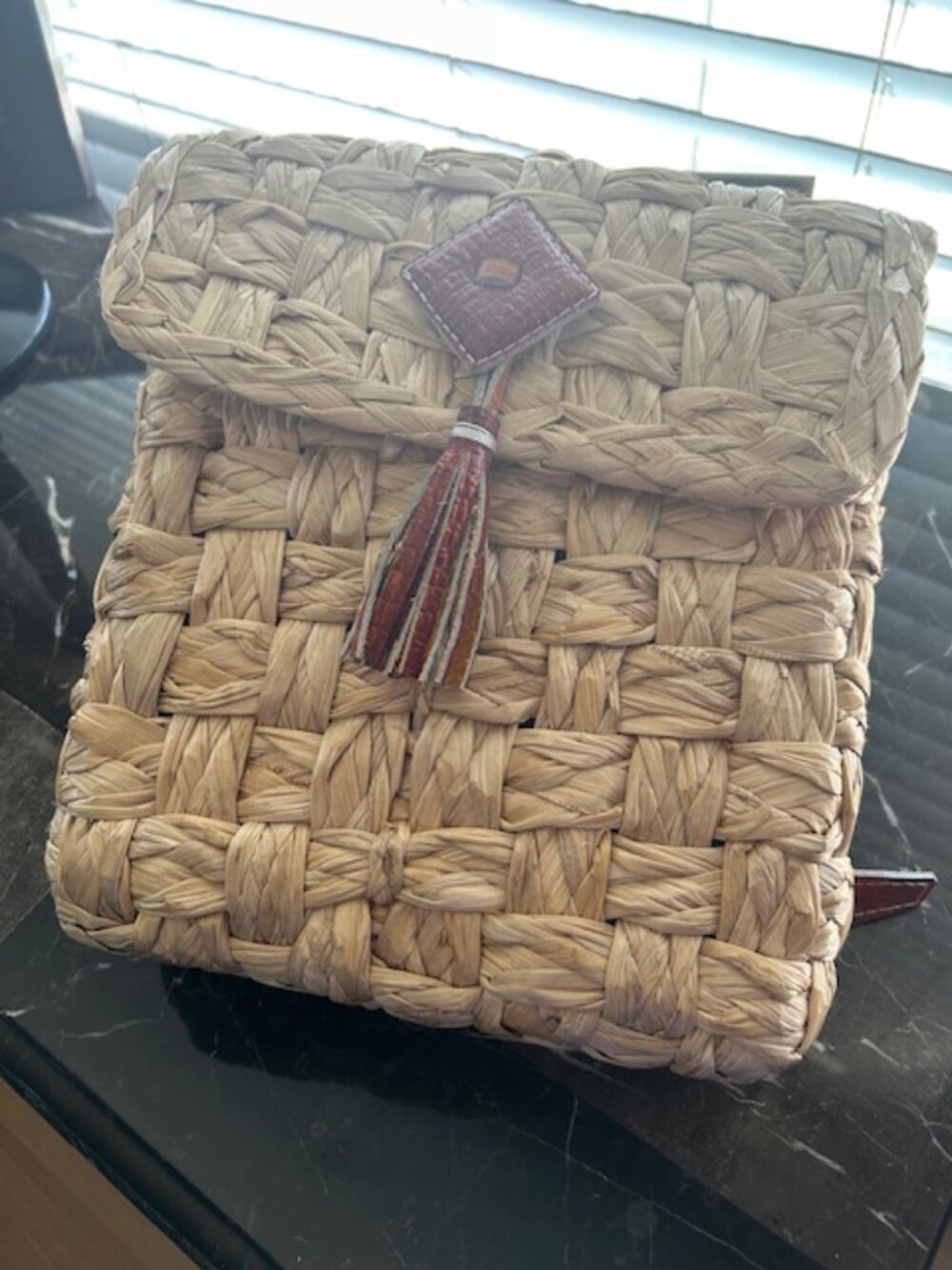 Handmade Braided Straw Backpack w/ Leather Straps – Nicaragua | One of a Kind